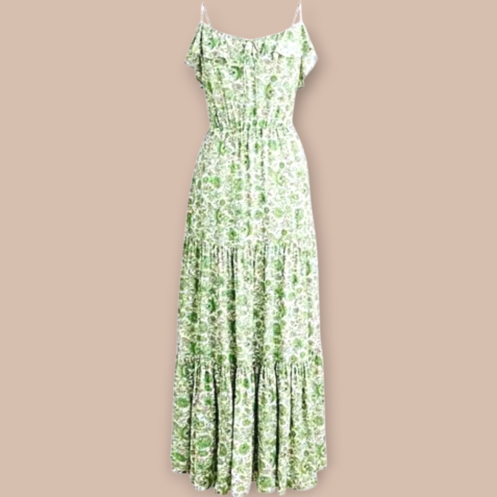 Tossed Floral Tiered Maxi Dress